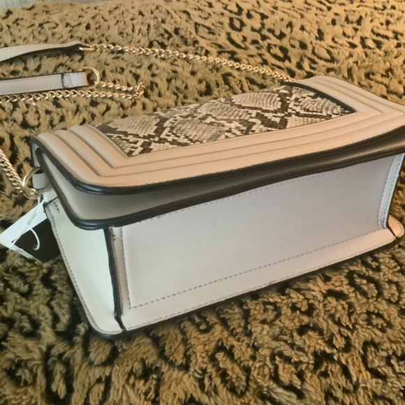 MUSHROOM TAUPE SNAKESKIN PRINT CHIC HANDBAG⭐️ SHOULDER BAG/ CROSSBODY NWT - Picture 4 of 8